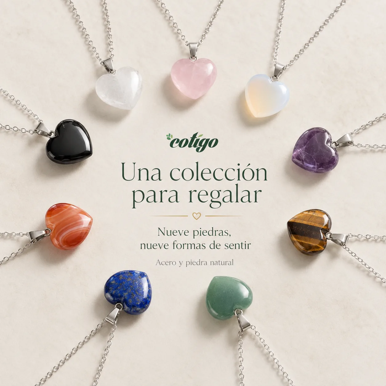 Corazones de piedra natural para llevar y regalar